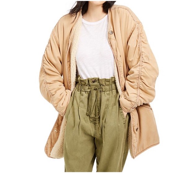 FREE PEOPLE Ivy Jacket Reversible Sherpa Coat M - Picture 3 of 8